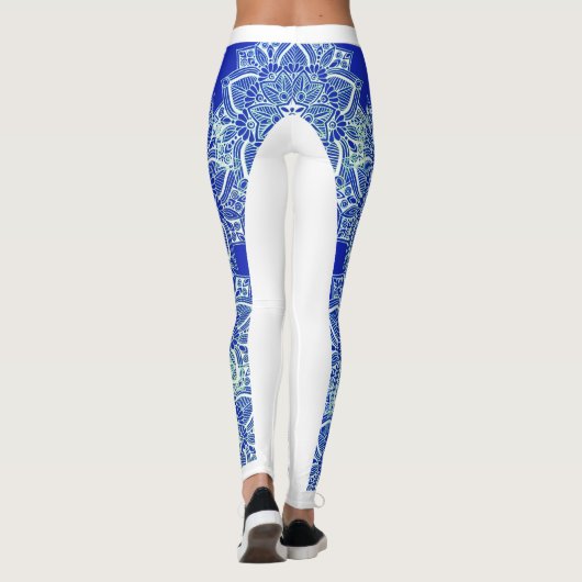 Blue Green Ice Mandala Leggings (Achterkant)