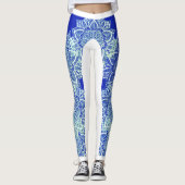 Blue Green Ice Mandala Leggings (Voorkant)