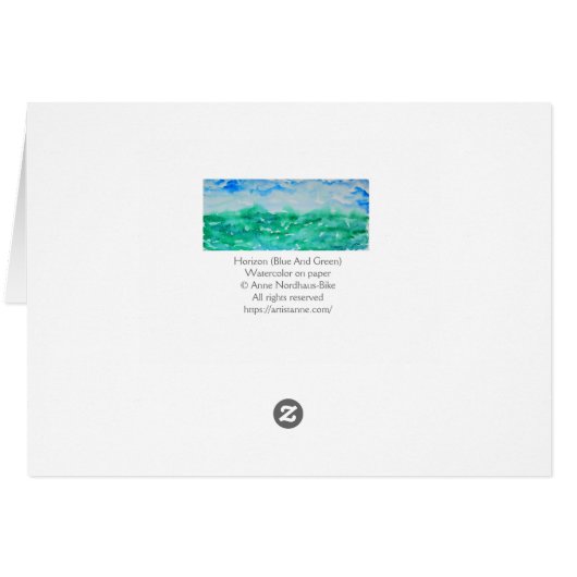 Blue Green Impressionist Landscape Waterverf (Achterkant Horizontaal)