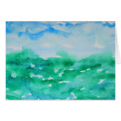 Blue Green Impressionist Landscape Waterverf (Voorkant Horizontaal)