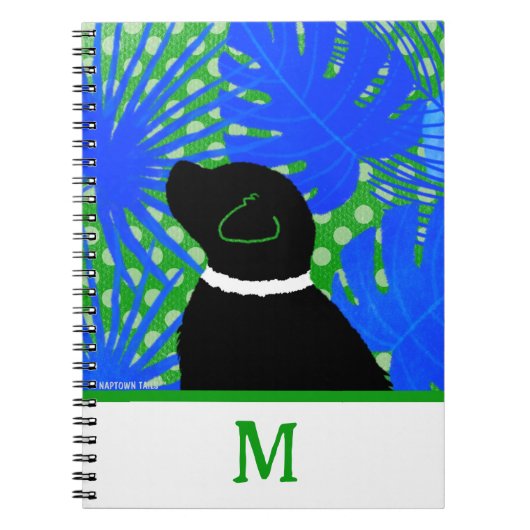 Blue Green Island Black Dog Notitieboek (Voorkant)
