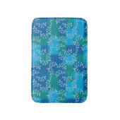 Blue Green Ivy Leaf Waterverf Badmat (Voorkant Verticaal)