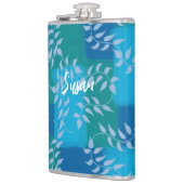 Blue Green Ivy Leaf Waterverf Heupfles (Links)