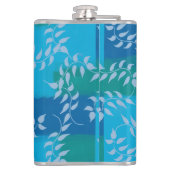 Blue Green Ivy Leaf Waterverf Heupfles (Achterkant)