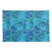 Blue Green Ivy Leaf Waterverf Kussensloop (Achterkant-Rechts)