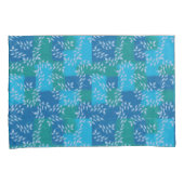 Blue Green Ivy Leaf Waterverf Kussensloop (Voorkant-Rechts)