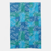 Blue Green Ivy Leaf Waterverf Theedoek (Verticaal)