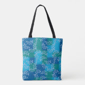 Blue Green Ivy Leaf Waterverf Tote Bag (Achterkant)