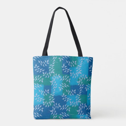 Blue Green Ivy Leaf Waterverf Tote Bag (Achterkant)
