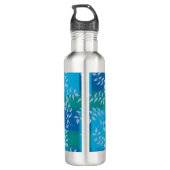 Blue Green Ivy Leaf Waterverf Waterfles (Achterkant)