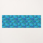 Blue Green Ivy Leaf Waterverf Yogamat (Achterkant (horizontaal))