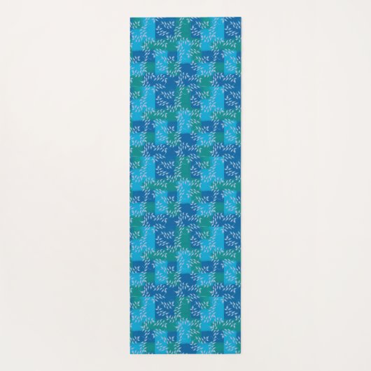 Blue Green Ivy Leaf Waterverf Yogamat (Achterkant)