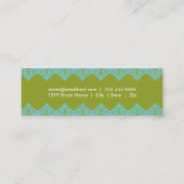 Blue & Green Lace Skinny Card Mini Visitekaartje (Achterkant)