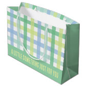 Blue Green Limoen Pastel Modern Gingham Pattern Groot Cadeauzakje (Achterkant Gekanteld)