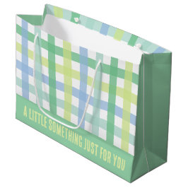 Blue Green Limoen Pastel Modern Gingham Pattern Groot Cadeauzakje