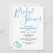 Blue Green Linked Hearts Vrijgezellenfeest Sjabloo Kaart (Voorkant)