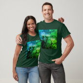 Blue & Green Lotus Waterlily T Shirt (Unisex)