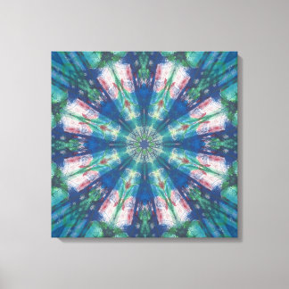 Blue/Green Mandala Canvas Afdruk