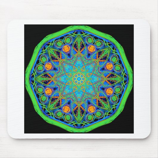Blue Green Mandala Muismat (Voorkant)