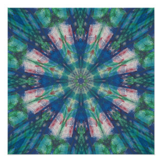 Blue/Green Mandala Perfect Poster