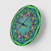 Blue Green Mandala Ronde Klok (Hoek)