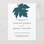 Blue Green Maple Leaf Wedding Invitation Briefkaart (Voorkant)