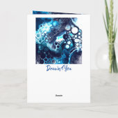 Blue Green Marble Art Happy Birthday vader Kaart (Achterkant)