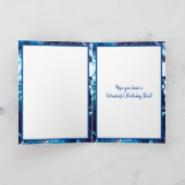 Blue Green Marble Art Happy Birthday vader Kaart (Binnen)