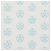 Blue Green Marble Pentagram Stof (Close Up)