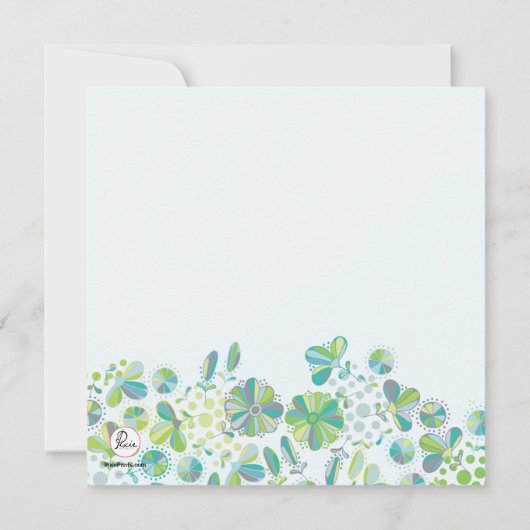 Blue Green Medley Invitation Kaart (Achterkant)