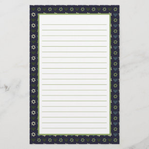 Blue Green Menorah en Star van David Pattern Briefpapier