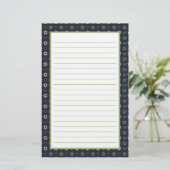 Blue Green Menorah en Star van David Pattern Briefpapier (Staand voorkant)