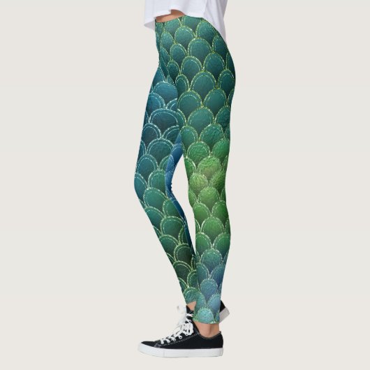 Blue Green Mermaid Leggings (Links)
