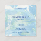 Blue Green Modern Abstract Monogram Sjabloon Vierkante Visitekaartje (Achterkant)
