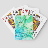 Blue Green Modern Abstracte Sjabloon Trendy Pokerkaarten (Achterkant)