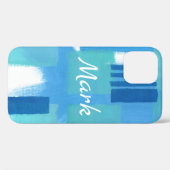 Blue Green Modern Design Persoonlijke iPhone Case (Achterkant (horizontaal))