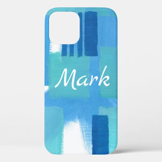 Blue Green Modern Design Persoonlijke iPhone Case (Achterkant)