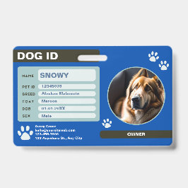 Blue Green Modern Dog ID-Label: eenvoudig en stijl Badge