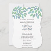 Blue Green Modern Tree Wedding Invitation Kaart (Voorkant)
