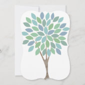 Blue Green Modern Tree Wedding Invitation Kaart (Achterkant)