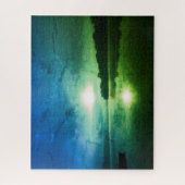 Blue Green Morning Sunrise abstract op de CT-rivie Legpuzzel (Verticaal)