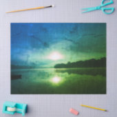 Blue Green Morning Sunrise abstract op de CT-rivie Tissuepapier (Craft)