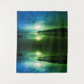 Blue Green Morning Sunrise abstract op de CT-rivie Wandkleed (Voorkant)