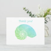 Blue Green Nautilus Flat Hartelijk dank Bedankkaart (Staand voorkant)