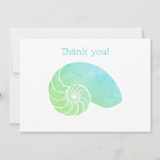 Blue Green Nautilus Flat Hartelijk dank Bedankkaart