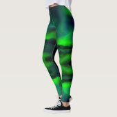 Blue Green Northern Lights Abstract Art Patroon Leggings (Links)