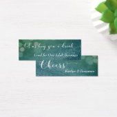Blue Green Ombre Glitter Bokeh Mini Drink Ticket Visitekaartjes (Bureau)