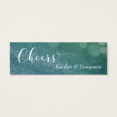 Blue Green Ombre Glitter Bokeh Mini Drink Ticket Visitekaartjes (Achterkant)