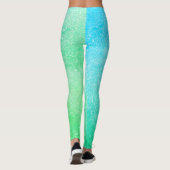 Blue Green Ombre Glitter Leggings (Achterkant)