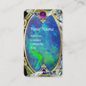 BLUE GREEN OPAL, ART NOUVEAU GOLD JEWEL MONOGRAM VISITEKAARTJE (Voorkant)